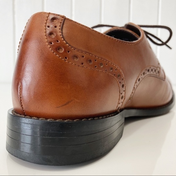 Stacy Adams Prescott Tan Cap Toe Oxford Lace Up Dress Shoe Size 8M - Picture 14 of 16